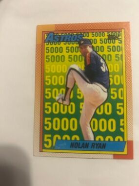 1990 Topps Nolan Ryan #4 “The Astros Years” – error print on the 9 Back Of Card